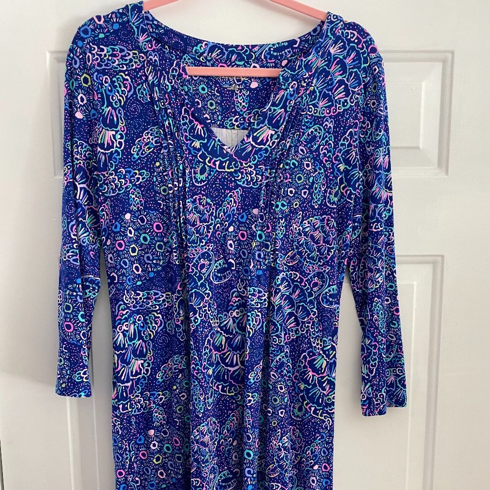 Lilly Pulitzer Aubrey UPF +50 Dress in Lapis Lazuli Take it Slow, size Small